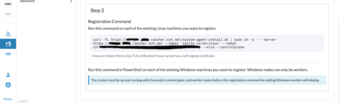 Rancher command roles for etcd and control plane